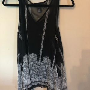 INC Black Bohemian Tank-top